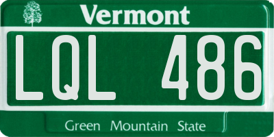 VT license plate LQL486