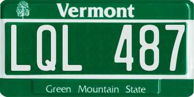 VT license plate LQL487