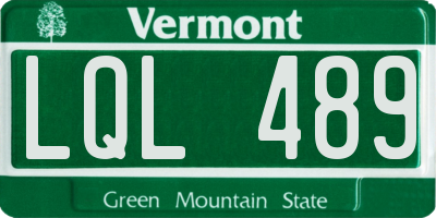 VT license plate LQL489