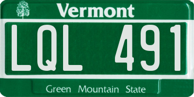 VT license plate LQL491