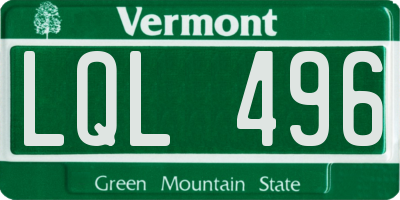 VT license plate LQL496
