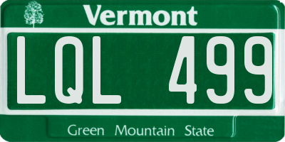 VT license plate LQL499
