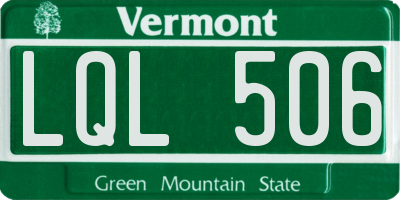 VT license plate LQL506