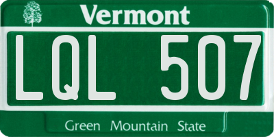 VT license plate LQL507