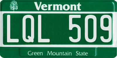 VT license plate LQL509