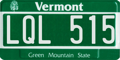 VT license plate LQL515