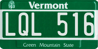 VT license plate LQL516