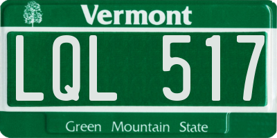 VT license plate LQL517