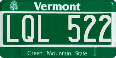 VT license plate LQL522