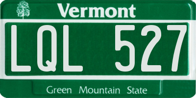 VT license plate LQL527