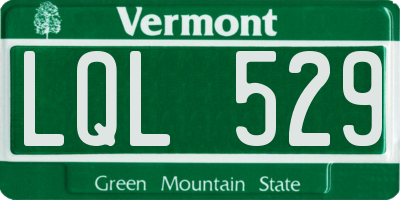 VT license plate LQL529