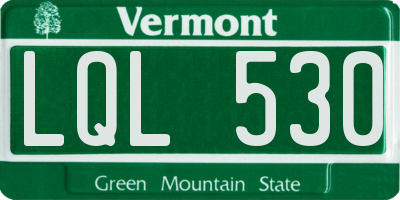 VT license plate LQL530