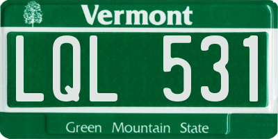 VT license plate LQL531