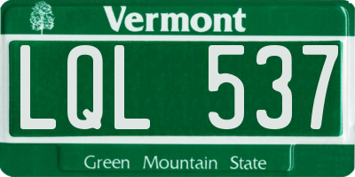 VT license plate LQL537