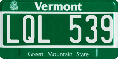 VT license plate LQL539
