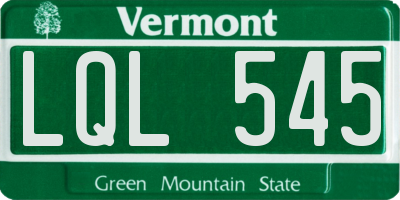 VT license plate LQL545