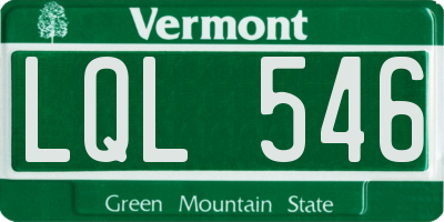VT license plate LQL546