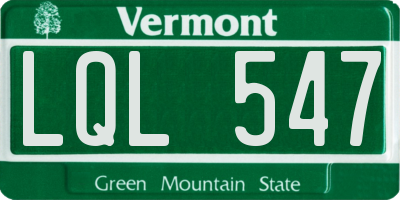 VT license plate LQL547