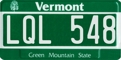 VT license plate LQL548