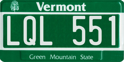 VT license plate LQL551