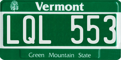 VT license plate LQL553