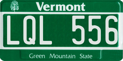 VT license plate LQL556