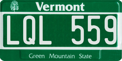 VT license plate LQL559