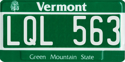VT license plate LQL563