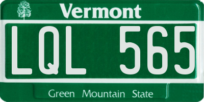 VT license plate LQL565