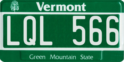 VT license plate LQL566