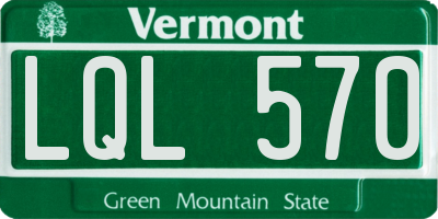 VT license plate LQL570