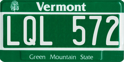 VT license plate LQL572