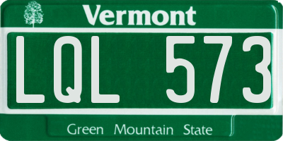 VT license plate LQL573