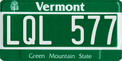 VT license plate LQL577