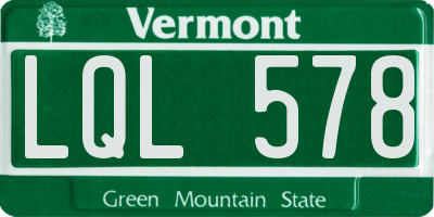 VT license plate LQL578