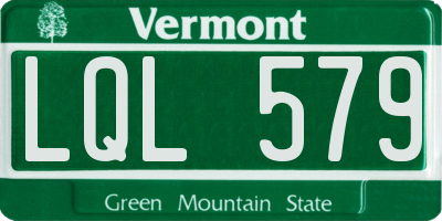 VT license plate LQL579