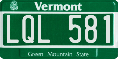 VT license plate LQL581