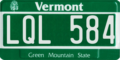 VT license plate LQL584