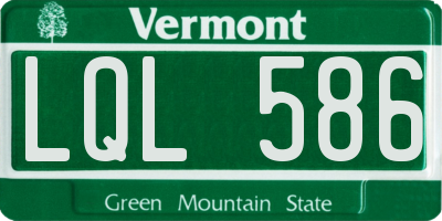 VT license plate LQL586