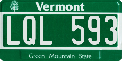 VT license plate LQL593