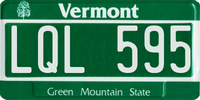 VT license plate LQL595