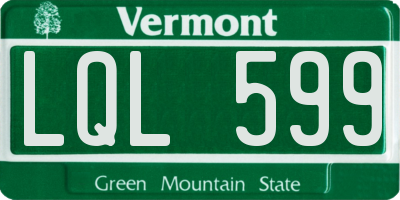 VT license plate LQL599