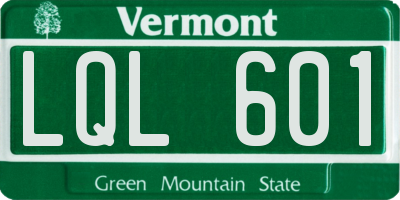 VT license plate LQL601