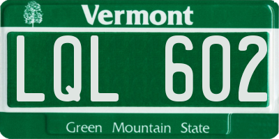 VT license plate LQL602