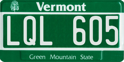 VT license plate LQL605
