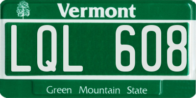 VT license plate LQL608