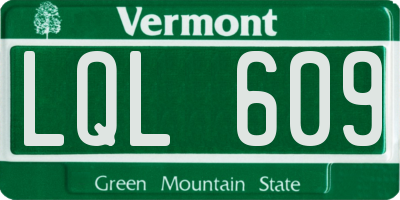 VT license plate LQL609