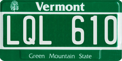 VT license plate LQL610