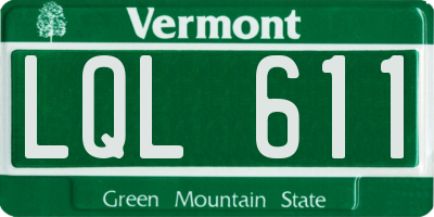 VT license plate LQL611