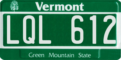 VT license plate LQL612